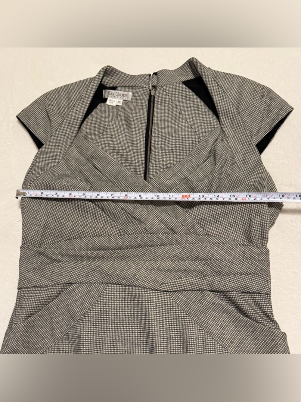 NEW Kay Unger Gray Wool/Viscose Blend Dress Size 14 - Picture 9 of 11